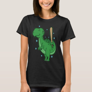 Dino playing Baseball Dinosaur Reptile T-Shirt