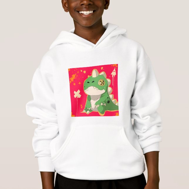 Dino Plush Art Sweatshirt - Comfort & Urban Style (Front)