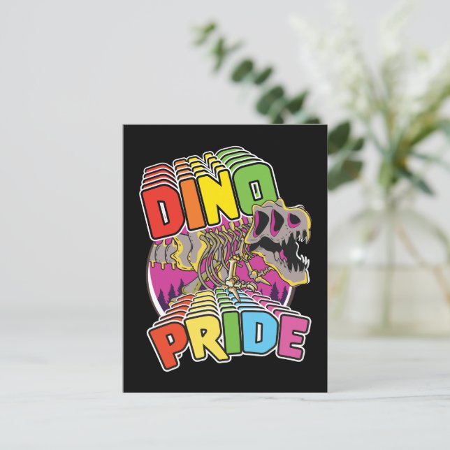 Dino Pride logo Invitation Postcard (Standing Front)