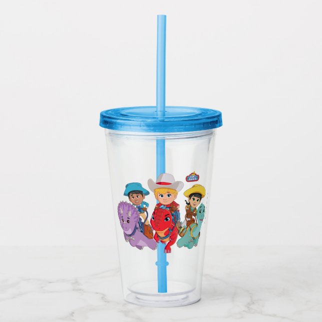 Dino Ranch Friends Design Acrylic Tumbler (Front)
