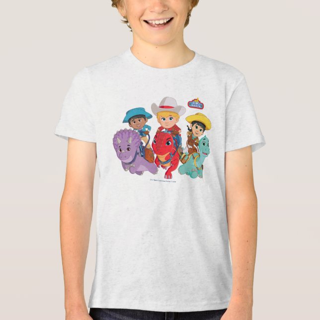 Dino Ranch Friends Design Tri-Blend Shirt (Front)