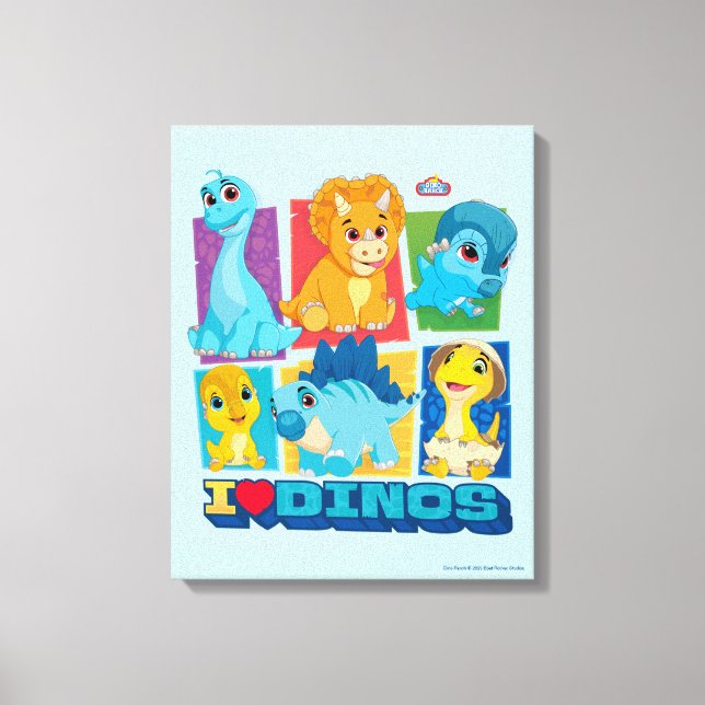 Dino Ranch | Fun & Colourful Dinosaur Canvas Print (Front)
