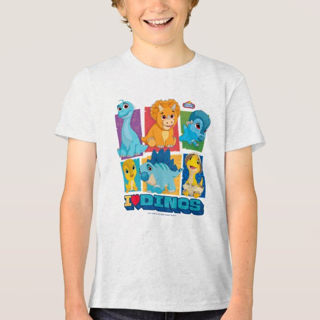 Dino Ranch | Fun & Colourful Dinosaur Tri-Blend Shirt (Front)