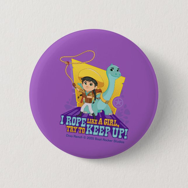 Dino Ranch | Min and Clover 6 Cm Round Badge (Front)