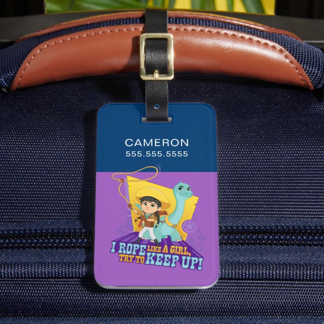 Dino Ranch | Min and Clover Luggage Tag (Front Insitu 2)