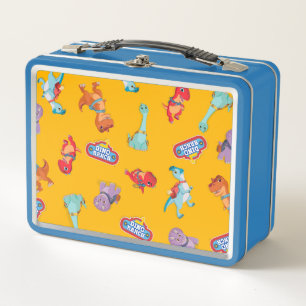 Dino Ranch Pattern on Yellow Metal Lunch Box