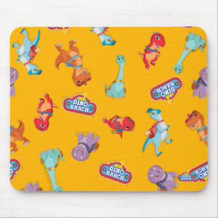 Dino Ranch Pattern on Yellow Mouse Mat