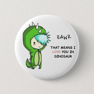 dino RAwr 6 Cm Round Badge