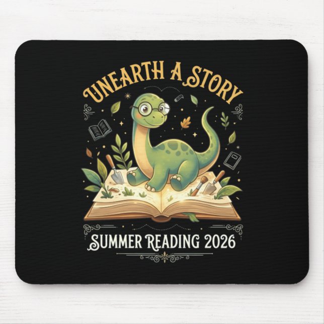 Dino Reading Adventure Summer 2026 T Mouse Mat (Front)