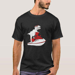 Dino Riding Jetski Dinosaur Wearing A Sunglass T-Shirt