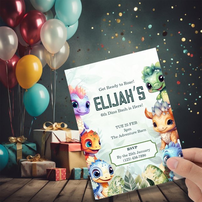Dino Roar 6th Birthday Bash Invitation (Creator Uploaded)