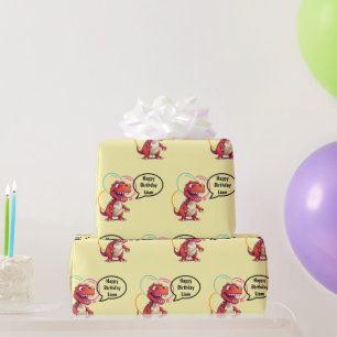 Dino Roar on Cream Gift Wrapping Paper