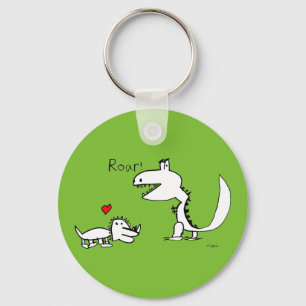Dino Roaring, Red Heart, Your Special Key Ring
