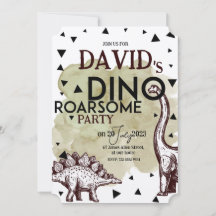 DINO ROARSAUM Birthday Party INVITE