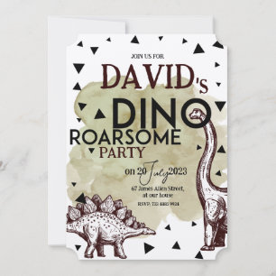 DINO ROARSAUM Birthday Party INVITE