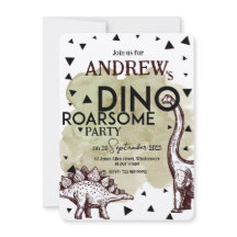 DINO ROARSOME Birthday Party Invitation