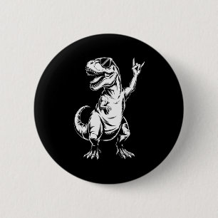 Dino Rock N Roll Rock Music Rock Dinosaur Men Wome 6 Cm Round Badge