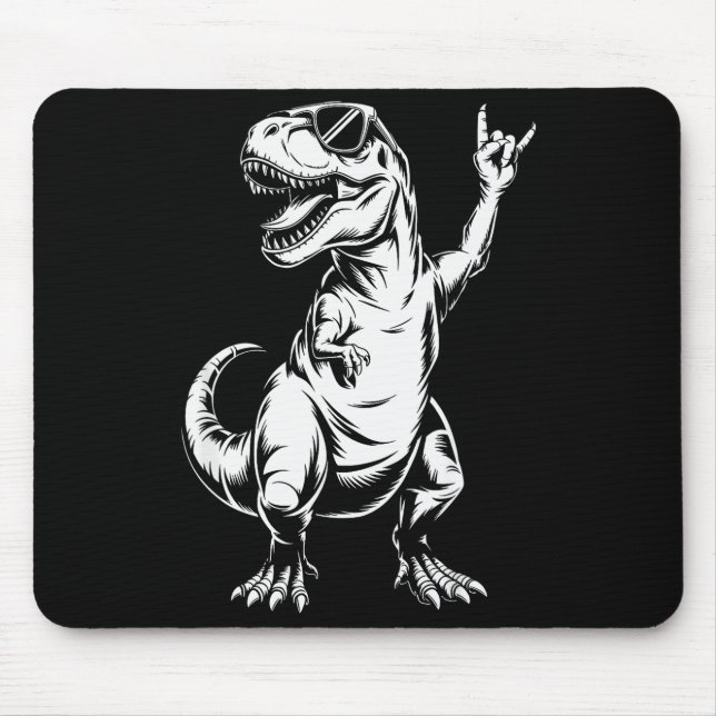 Dino Rock N Roll Rock Music Rock Dinosaur Men Wome Mouse Mat (Front)