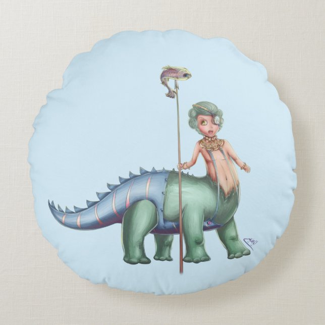 dino round cushion (Front)