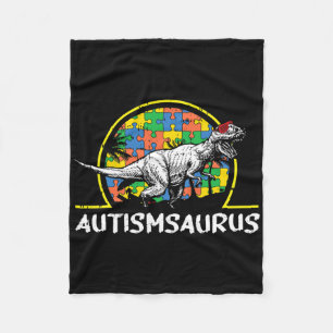 Dino-saur Autism Awareness Gifts For Kids Cute T-r Fleece Blanket