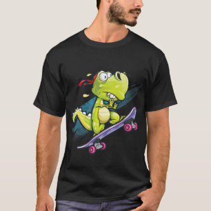 Dino Skateboard Shirt Boys Skateboarding Kids Men 