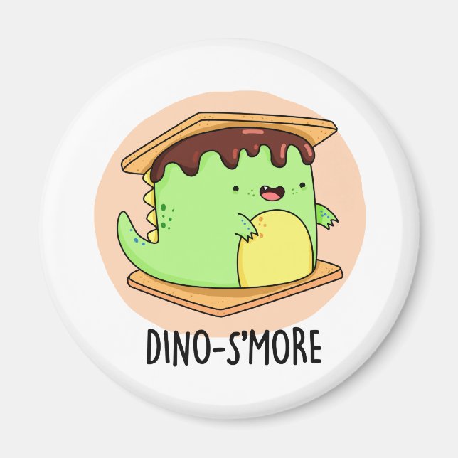 Dino-smore Funny Dinosaur Smore Pun  Magnet (Front)