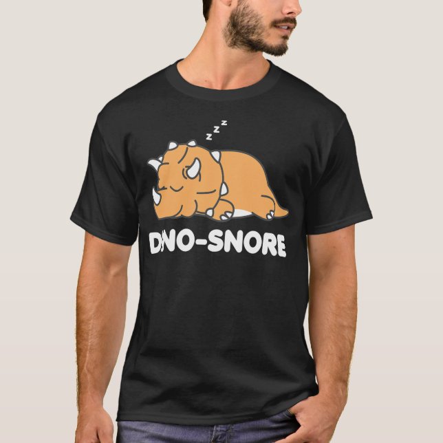 Dino Snore Triceratops Dinosaur Pyjamas T-Shirt (Front)