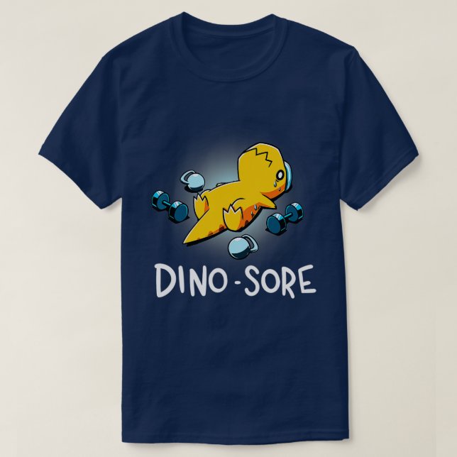 Dino Sore Funny Dinosaur Workout Gym Fitness Lifti T-Shirt (Design Front)