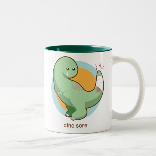 Dino Sore Two-Tone Coffee Mug (Right)