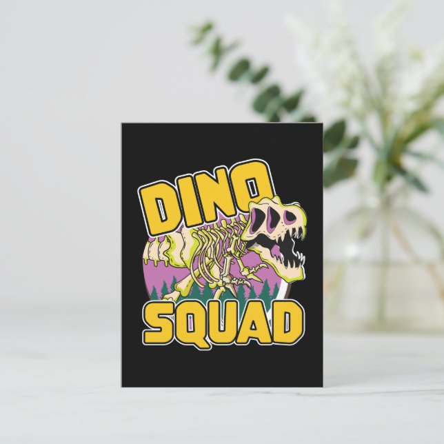 Dino Squad logo Invitation Postcard (Standing Front)