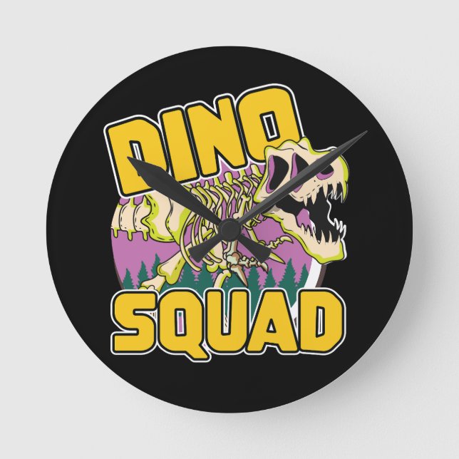 Dino Squad logo Round Clock (Front)