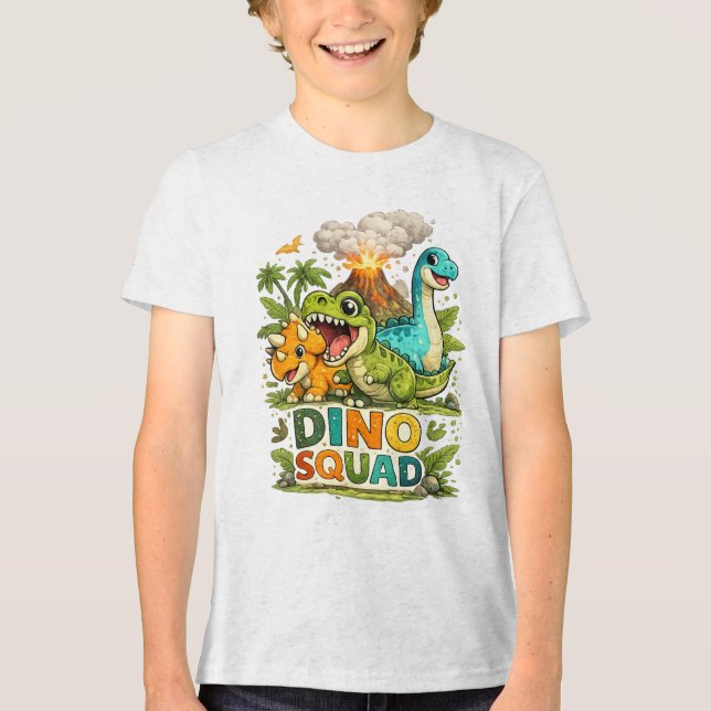 Dino Squad Volcano Tri-Blend Shirt (Front)
