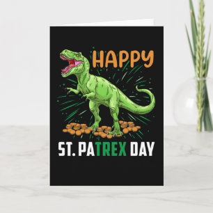 Dino St Patricks Day Funny Kids Toddler Boys Girls Card