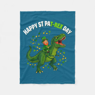 Dino st patricks day kids saint patricks boys fleece blanket