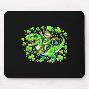 Dino St Patricks Day T-rex Boys St Pats Dinosaur L Mouse Mat