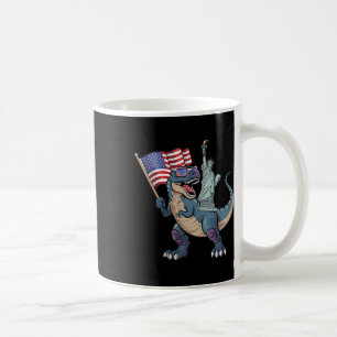 Dino Statue Of Liberty 4th Of July Funny Boys Amer Coffee Mug