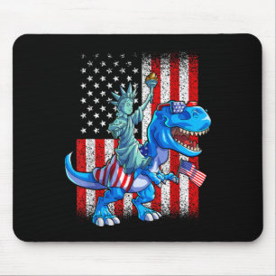Dino Statue of Liberty 4th of July Shirt Boys Mouse Mat