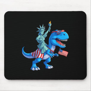 Dino Statue Of Liberty 4th Of July Trex American F Mouse Mat