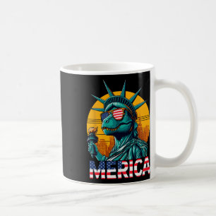 Dino Statue Of Liberty 4th Of July Trex Boys Ameri Coffee Mug