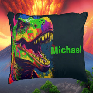 Dino T Rex Cute Kids Accent Pillow