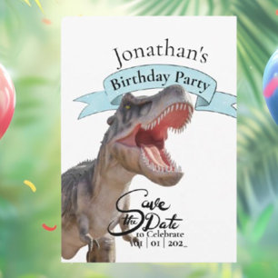 Dino T Rex, Happy Birthday Boy Invitation