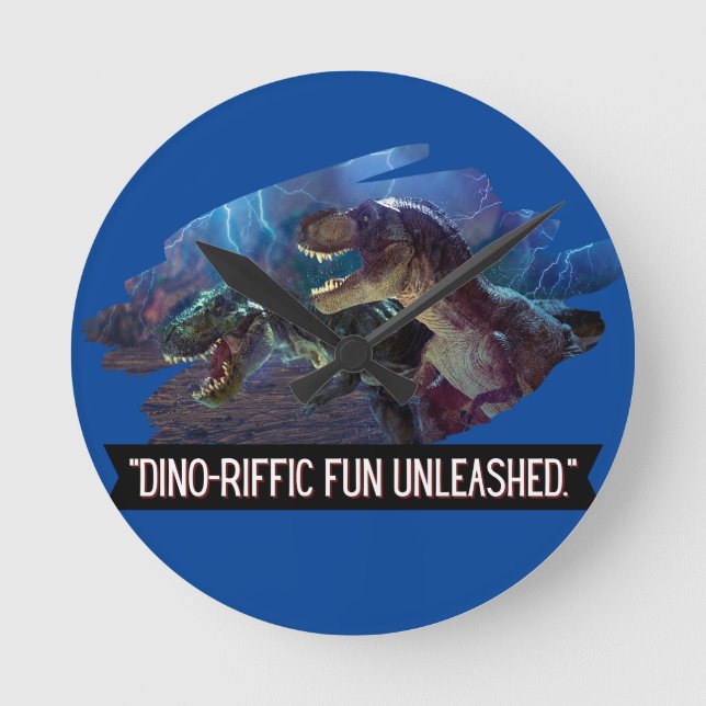 dino - terrific fununleashed  round clock (Front)