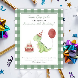 Dino Time Capsule 1st birthday gender neutral Poster