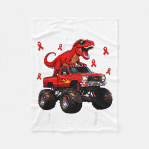 Dino Trex Boys Toddler Heart Warrior Heart Disease Fleece Blanket