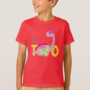Dino TRex  I'm 2 Birthday boys two Back to school T-Shirt
