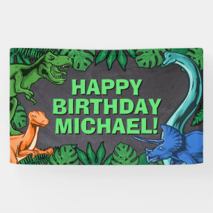 Dino Trex Jurassic Boy Dinosaur Birthday Banner
