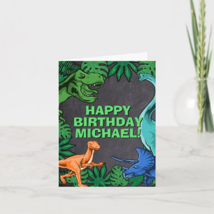 Dino Trex Jurassic Boy Dinosaur Birthday Card