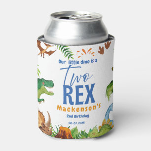 Dino Two rex 2nd boy Dinosaur birthday party Can Cooler