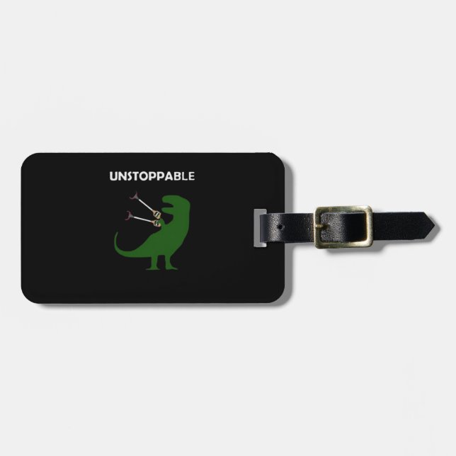 Dino Unstoppable Luggage Tag (Front Horizontal)