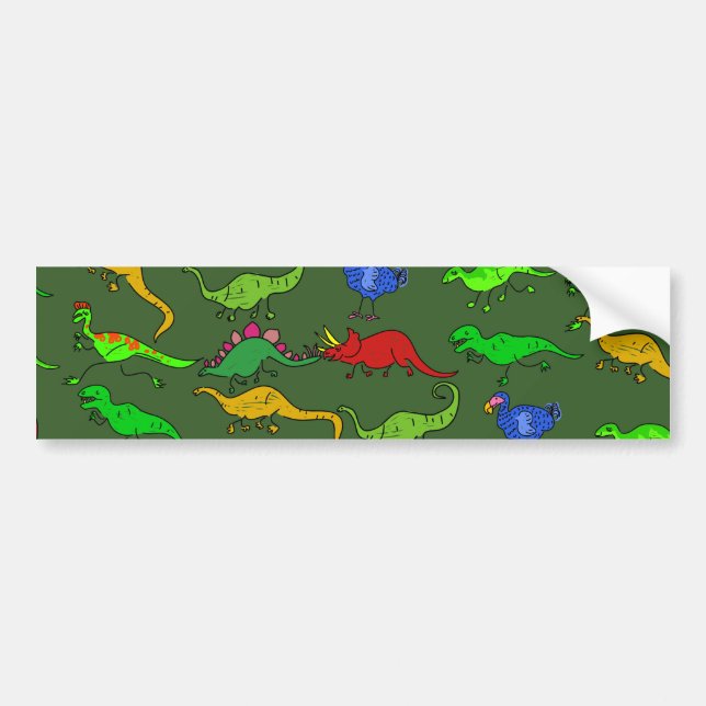 Dino Wallpaper Bumper Sticker (Front)